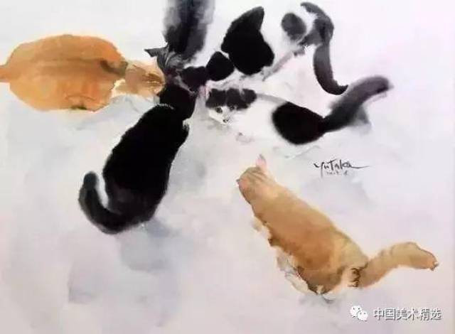 日本艺术家村上豊的水彩猫，这神态太逼真！_搜狐网