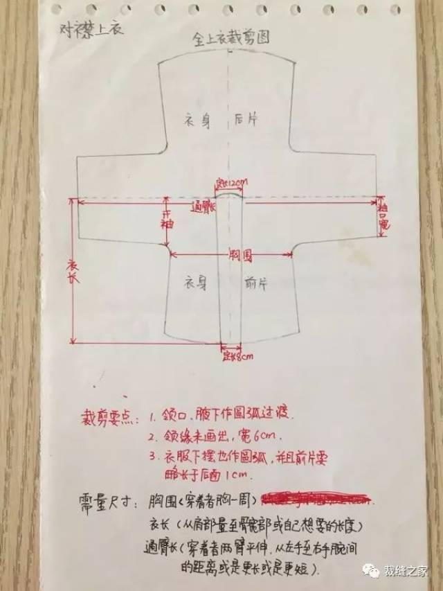 儿童改良版汉服裁剪图