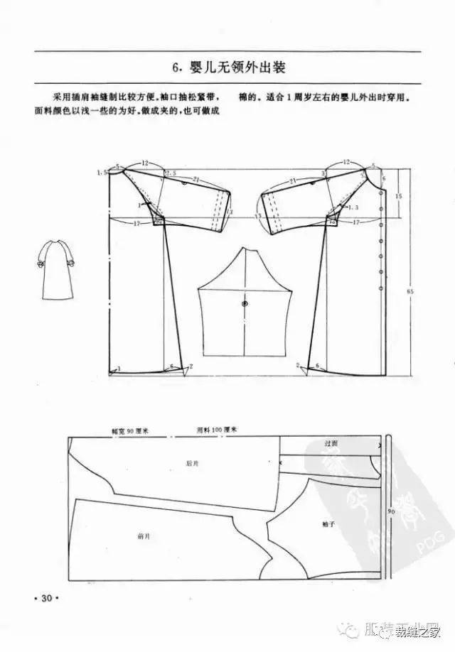 婴儿衣服基本款纸样图图片