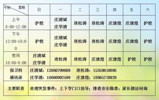保安24小时值班排班表