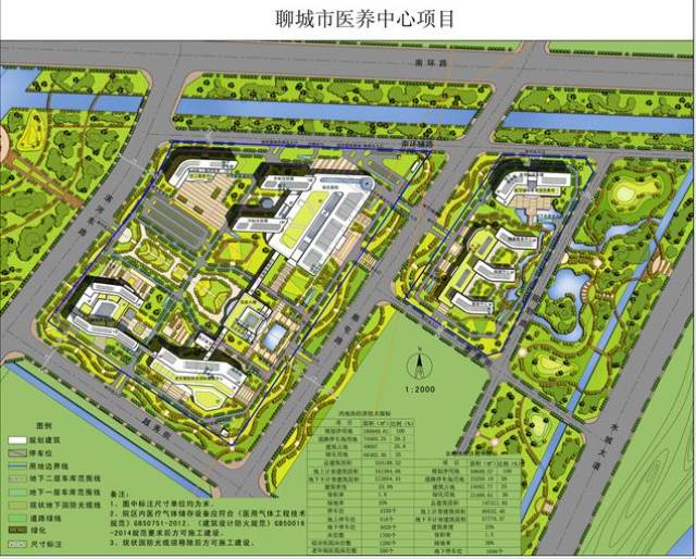 位于南环路以南,滨河路以东的聊城市医养中心项目对规划草案