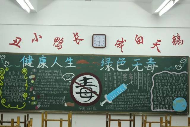 【禁毒教育】漳州一职校开展"绿色无毒,健康人生"主题黑板报评比活动
