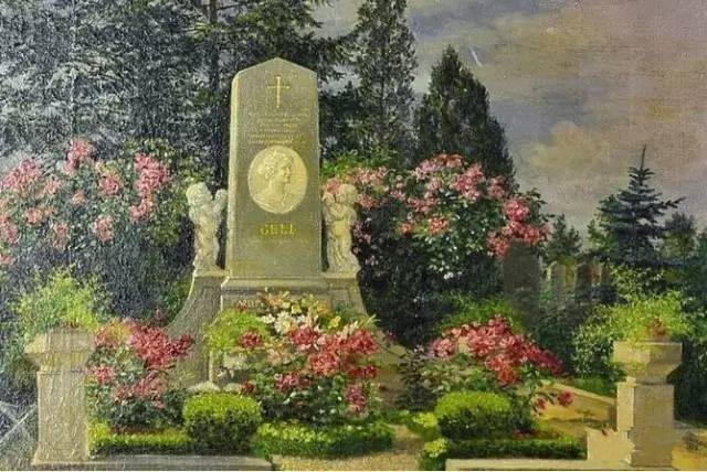 希特勒生前画了很多画,其中有一张未签名的坟墓画作,被人们认为暗藏着