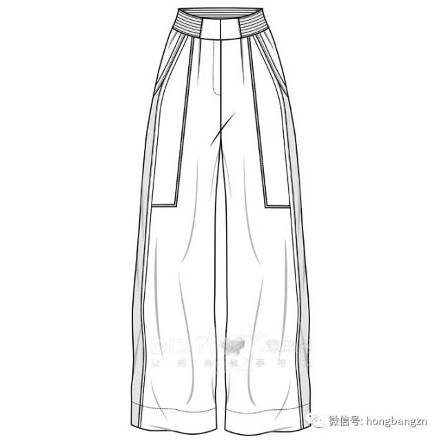 款式图模板(t恤,衬衫,外套,裤子款式图)