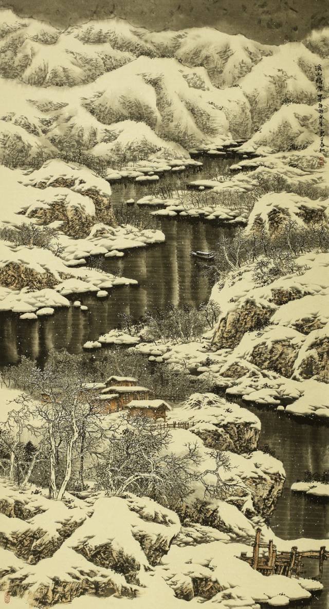 国画山水雪景的画法图片