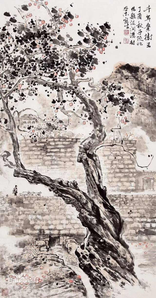 国画枣树的图片图片