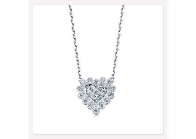 周生生「lady heart」pure系列 18k白色黄金钻石项链