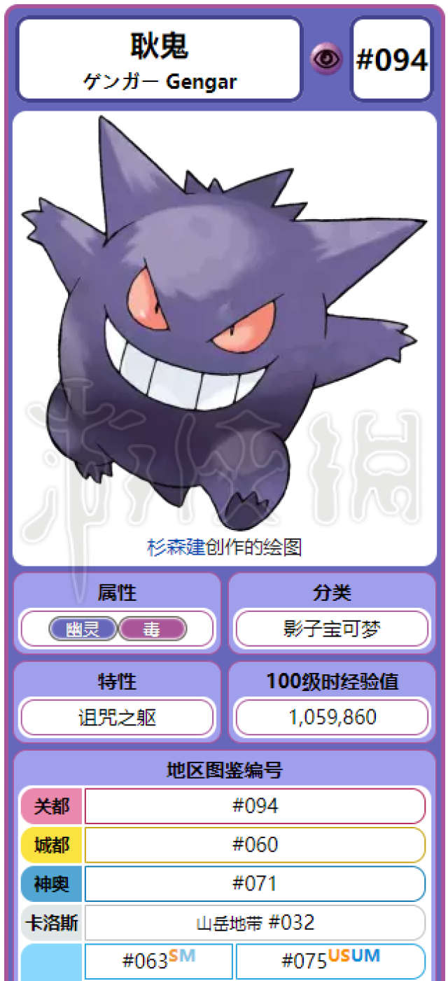 《精灵宝可梦lets go》耿鬼各形态属性介绍 耿鬼进化图鉴一览