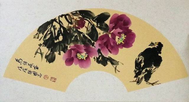 青岛市即墨区美术家协会会员 烟台现代画院画家 张国志扇面 ,尺寸:66x