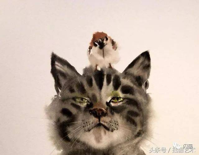 38只猫，告诉你最有感觉的水彩湿画技法！_搜狐网