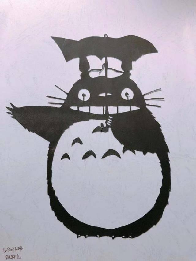 龙猫刻纸,剪纸刻纸画,动漫刻纸_大山谷图库