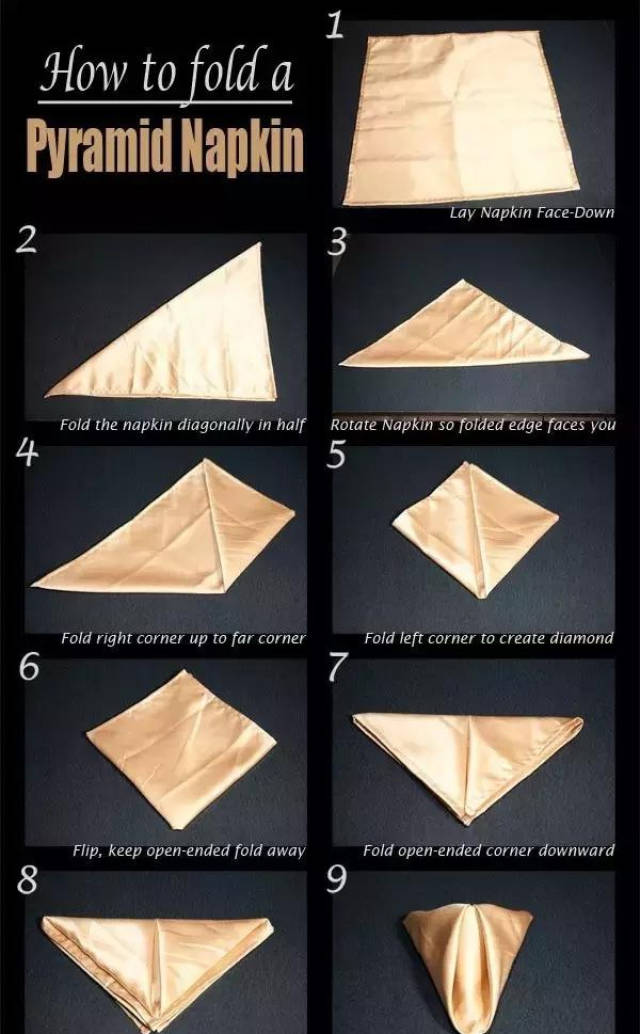 西式口布折叠方法图片