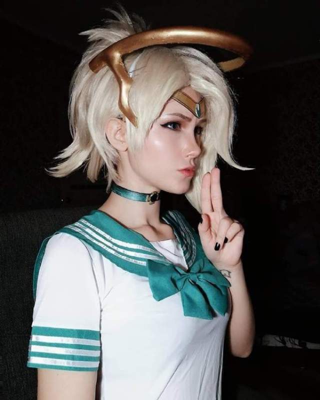 美少女战士版《守望先锋》cos 天使,莫伊拉大玩暧昧