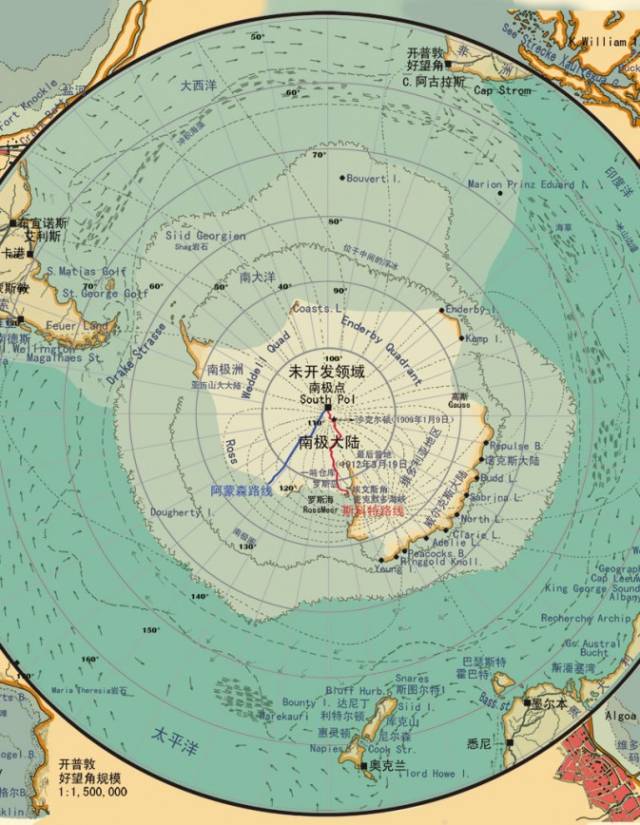 横贯南极山脉地图图片