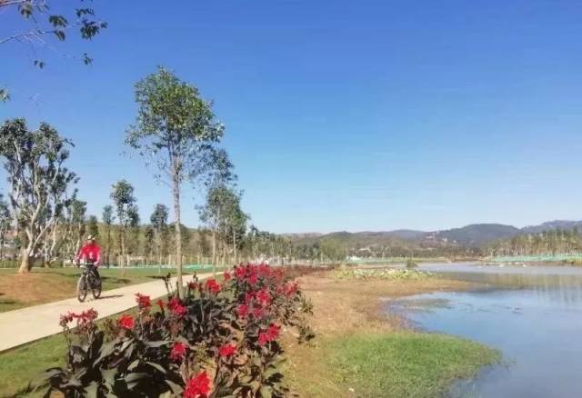 一, 活動簡介起點,彌勒剛開通的甸溪河溼地公園自行車專用道,欣賞兩岸