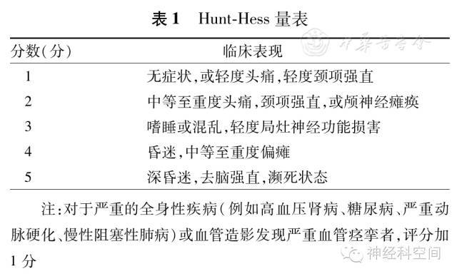 hunt-hess评分图片