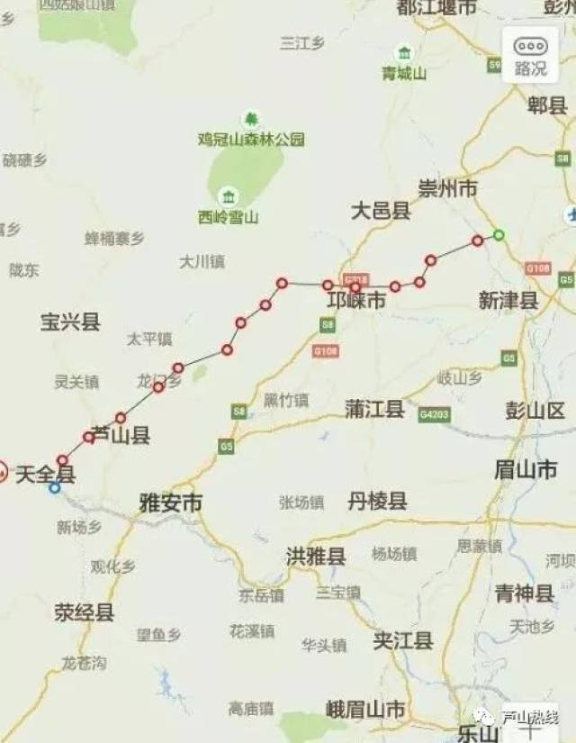 雅安金鸡关规划路线图图片