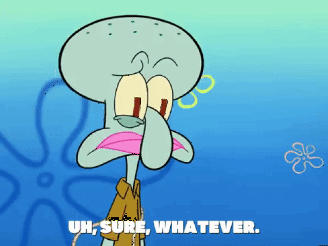 也爱总是板着个脸耷拉着鼻子的章鱼哥(squidward tentacles)