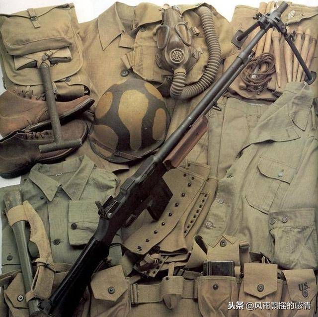 最初型m1918a1式勃朗宁自动步枪美军士兵在一战中首次使用,并且二战中