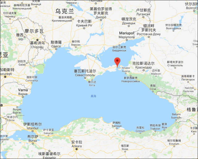 刻赤海峡位置示意 图谷歌地图