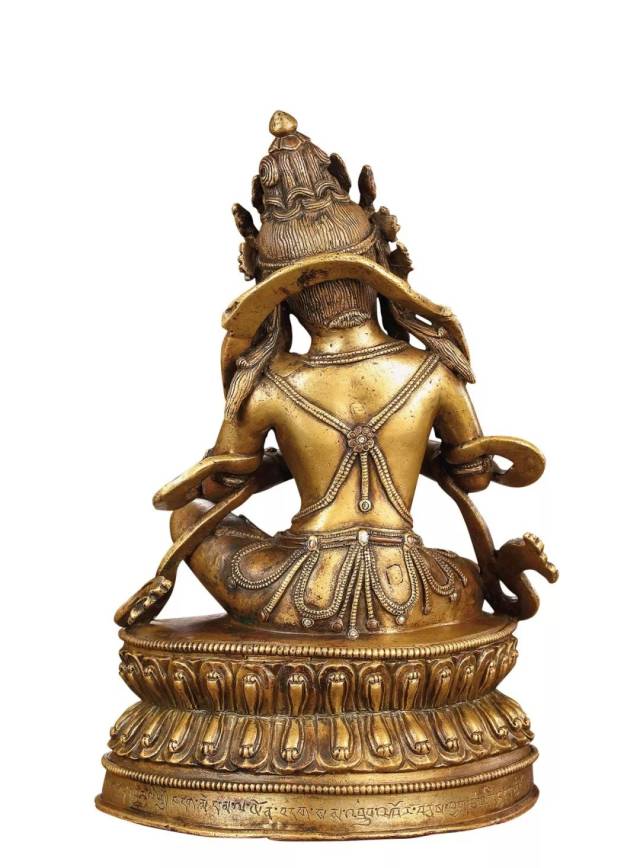 6355 明15世纪金刚无我佛母 vajra nairatmya 合金铜,嵌宝石西藏 h