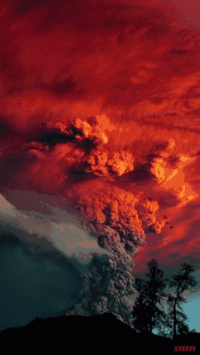 火山爆发的瞬间 处处都是地狱