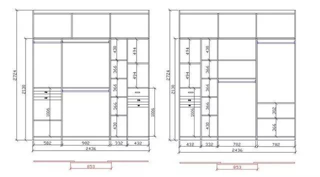 衣柜不知道怎么设计?收下这份衣柜图纸清单