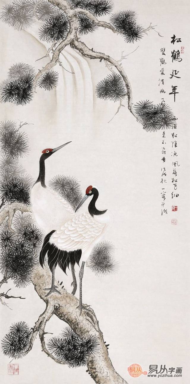 吉祥松鹤图,工笔松鹤图,松鹤图画_大山谷图库