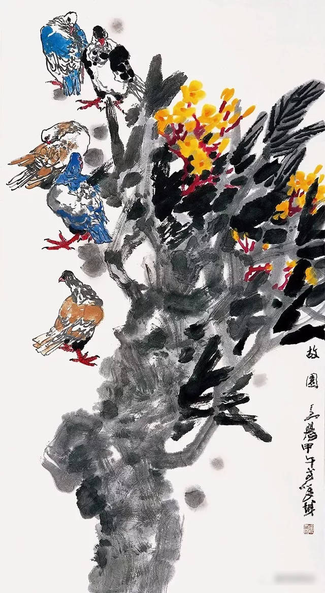 谢天赐大写意花鸟画展-2018年11月24日上午在现代艺术馆圆满开幕
