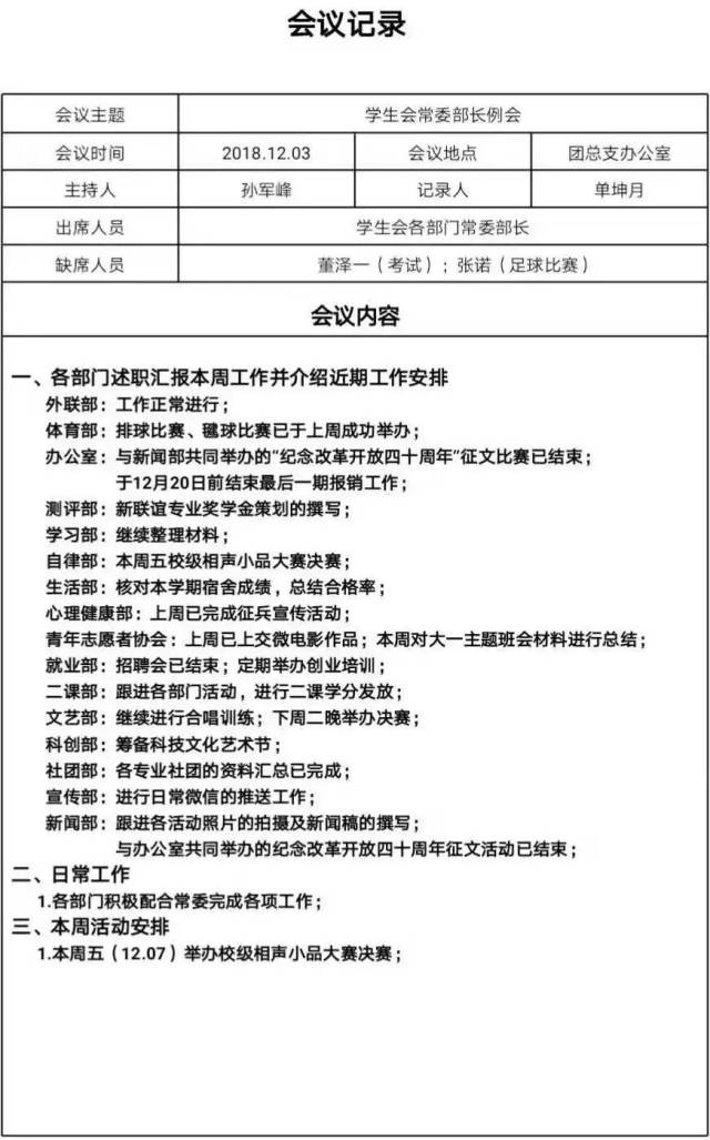 学生会会议记录范文(学生会会议记录范文模板)