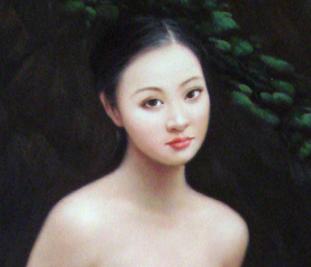 中国油画市场的现状分析,人体油画中的少女欣赏,圣洁而美丽