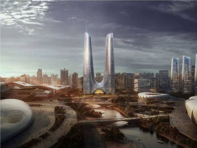 中国第一高H形双塔楼--杭州之门,见证杭州