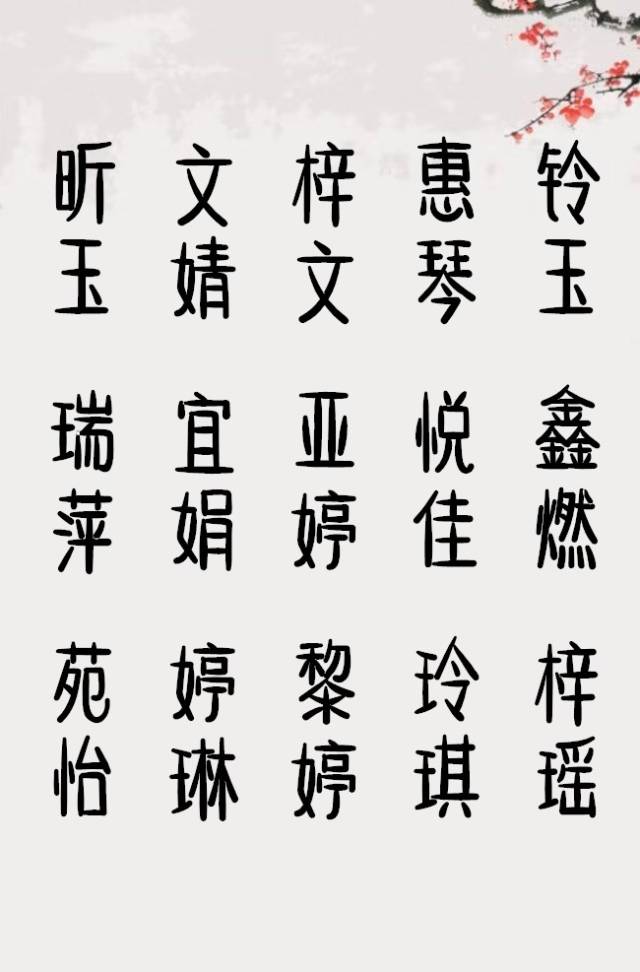 最时尚的名字女，最时尚的名字