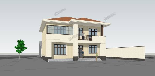 12乘12米二层自建房设计,简约大方,效果时尚