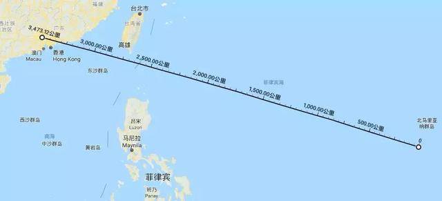 关岛距离广州,3470公里