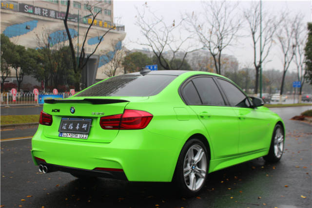 宝马3系 法国骇克斯 苹果绿 汽车改色膜 _手机搜狐网