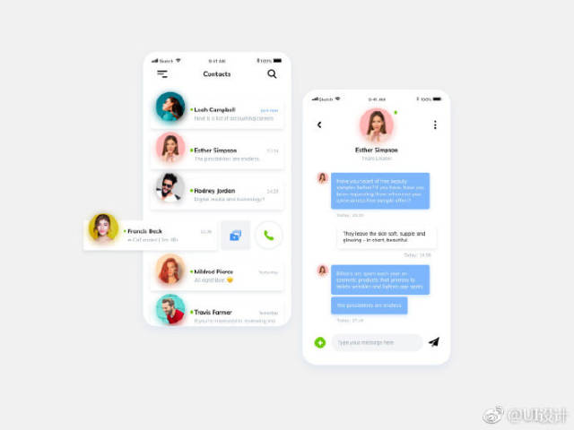 社交聊天对话页面设计界面ui设计灵感分享_手机搜狐网