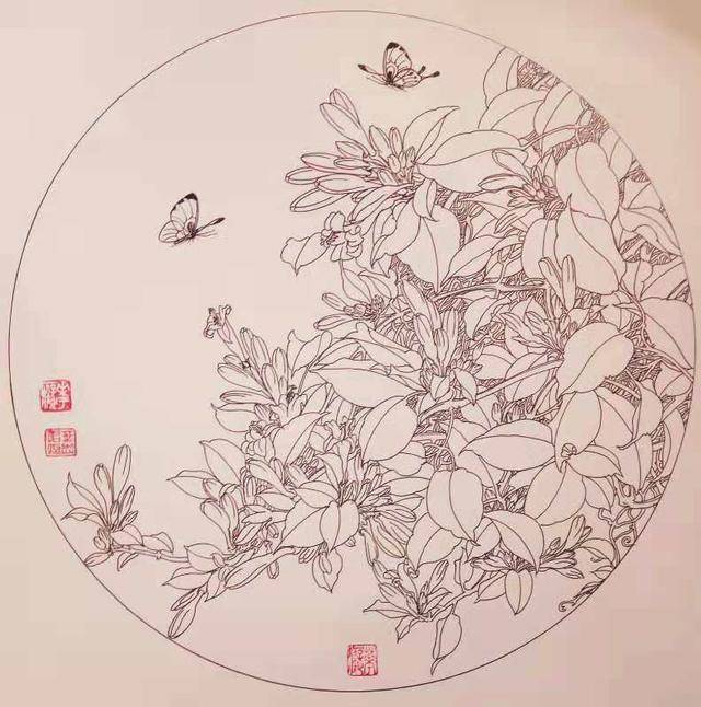25,叶志军的钢笔画七百八十九幅——炮仗花(01针管笔白描花卉习作)