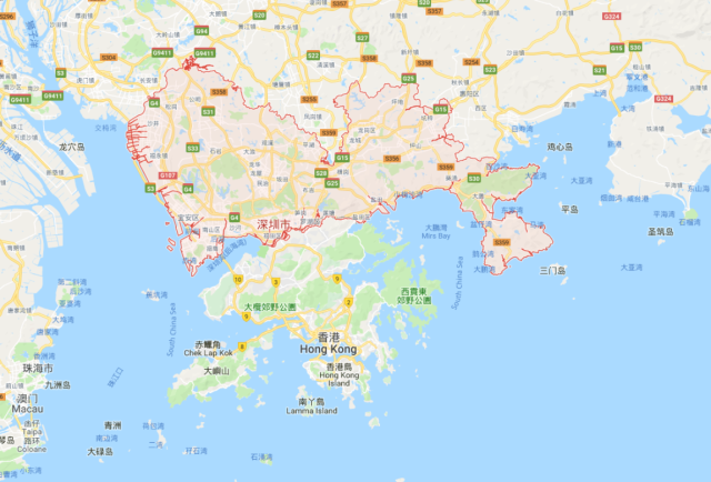 深圳香港地图区域划分图片