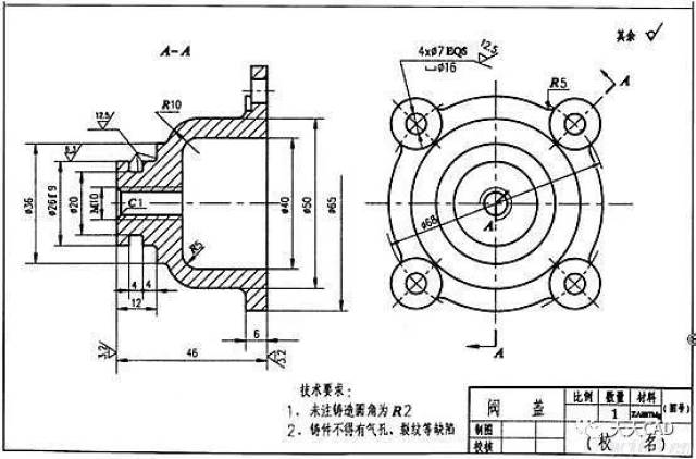 cad零件图纸高清图片