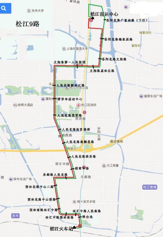 松江9路公交车路线图图片