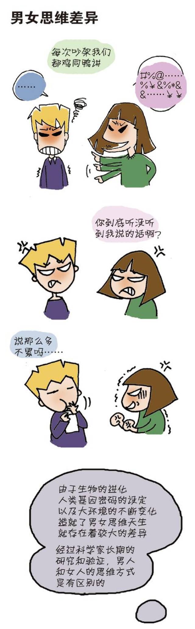 不明白女朋友为什么会生气?这幅漫画帮你理解男女间的思维差异