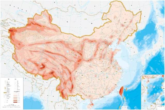 中国地震动峰值加速度区划图  资料来源:中国地震局地质研究所