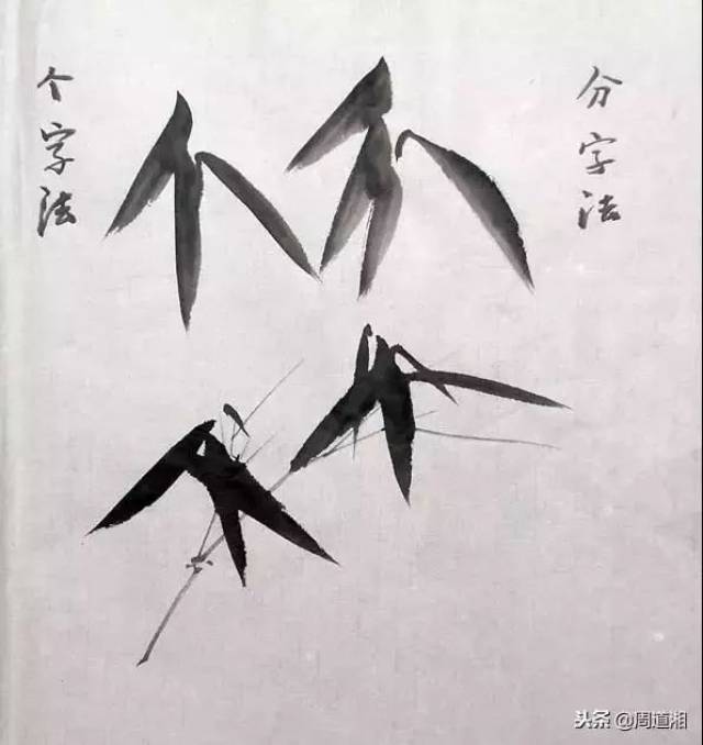 画写意竹叶一般要用大笔画小画,切忌用小笔画大画,选购时要买大号"兰