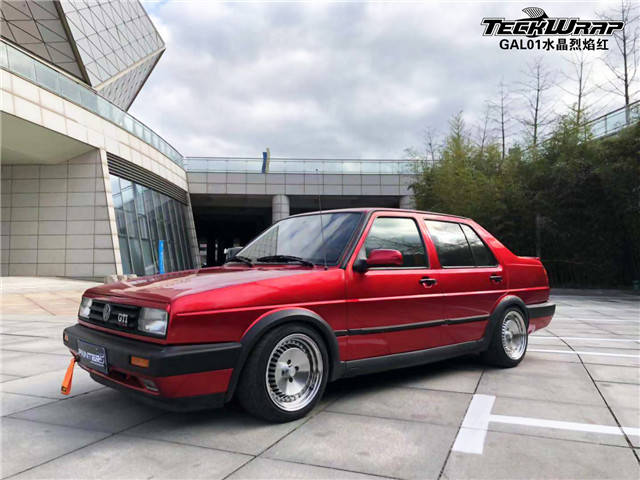 大众捷达汽车改色美国秃鹰teckwrapgal01水晶烈焰红