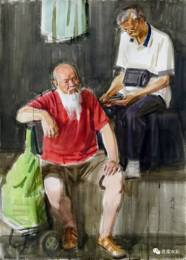 《画室里的模特》系列 109x79 纸本水彩 2018