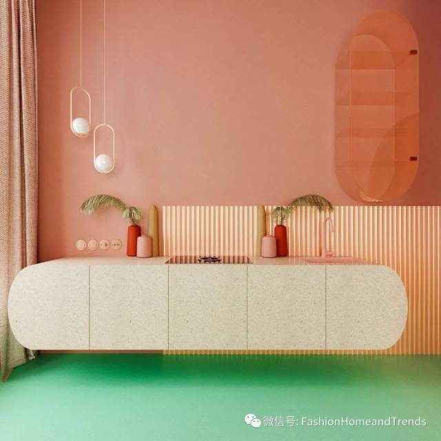 住进2019年的年度色珊瑚粉与蓝绿的配色中去#fashion空间