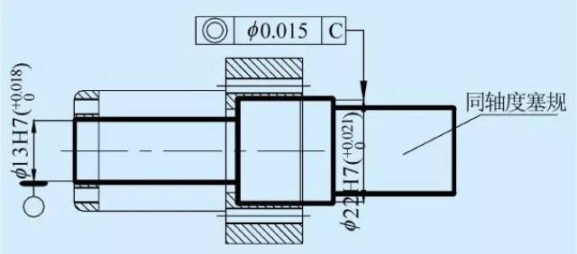 018需装配轴承,因此这两孔的同轴度要求特别重要.