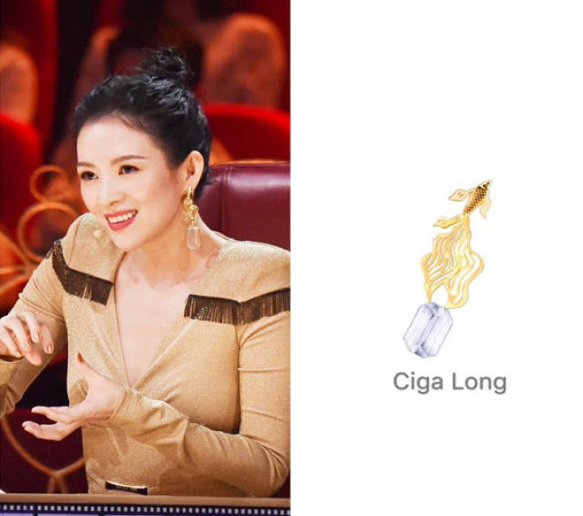 章子怡总是喜欢戴超大耳环!圆形耳环显高贵又精致,这搭配给满分