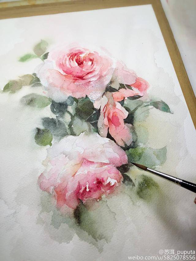 教你画水彩画——落花